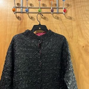 Fully reversible crinkle silk weight jacket very artsy